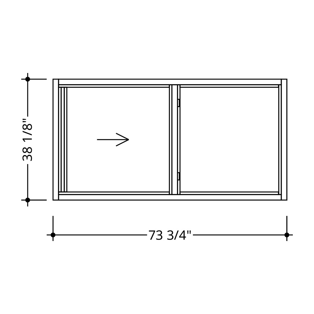 Impact Horizontal Roller Window 73.3/4" X 38 1/8"