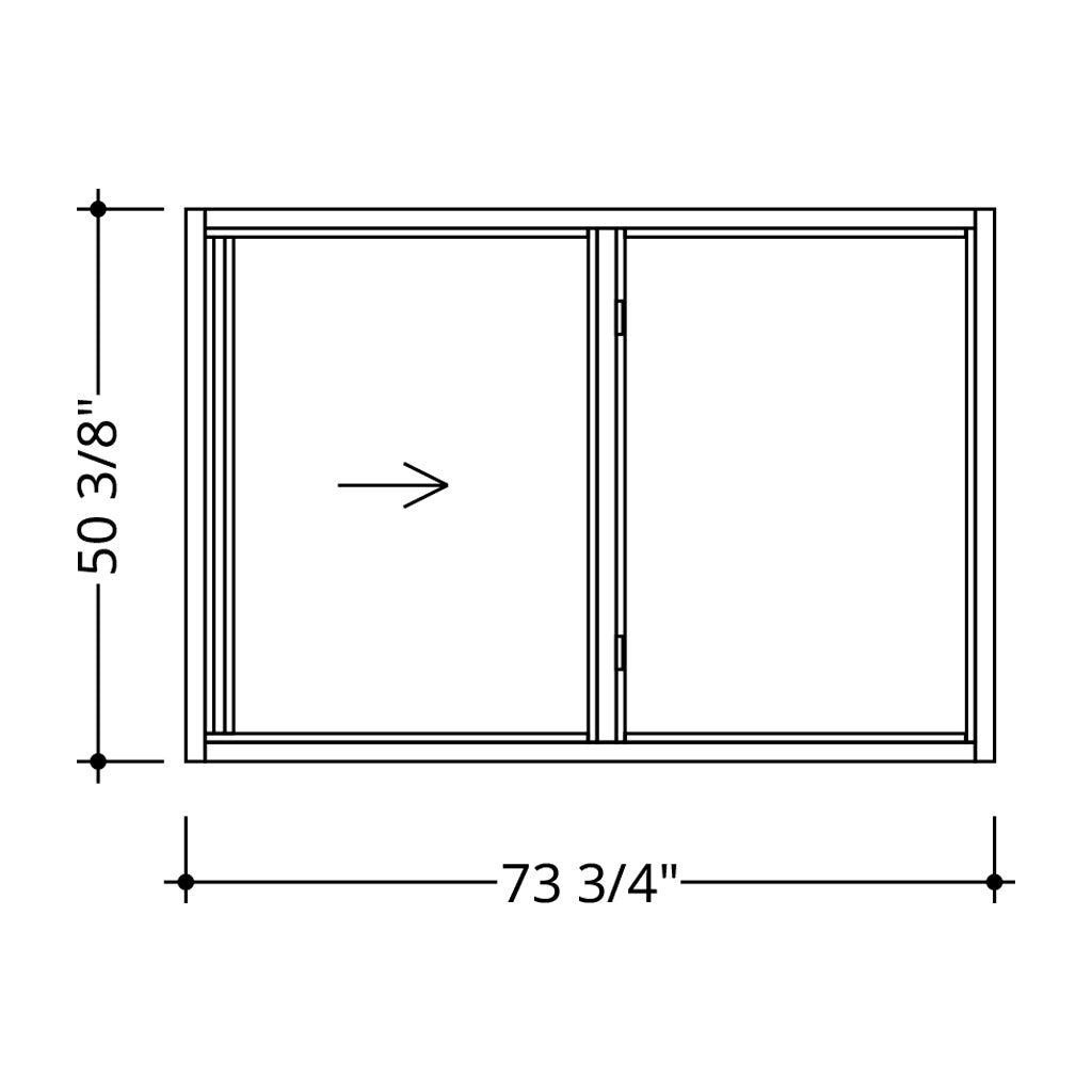 Impact Horizontal Roller Window 73 3/4" X 50 3/8"