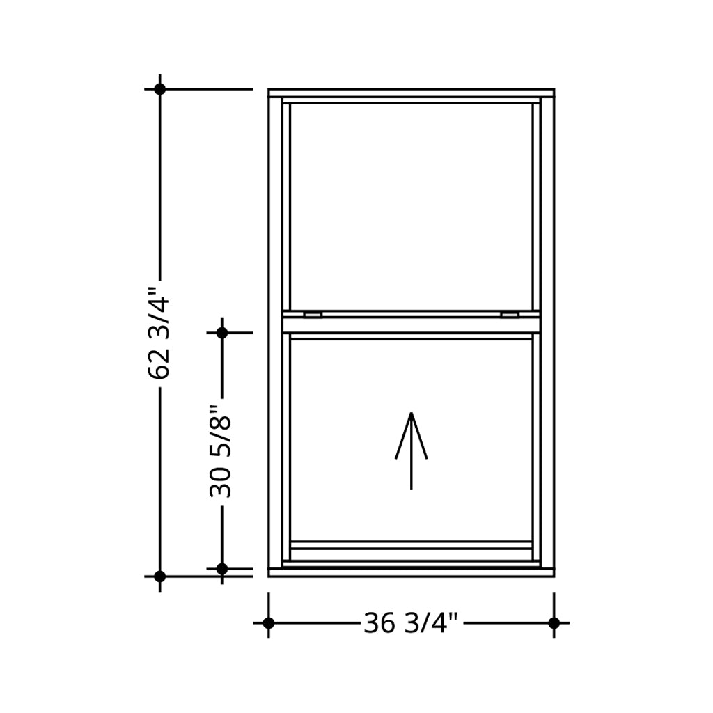 Impact Single Hung Window 36 3/4" X 62 3/4"