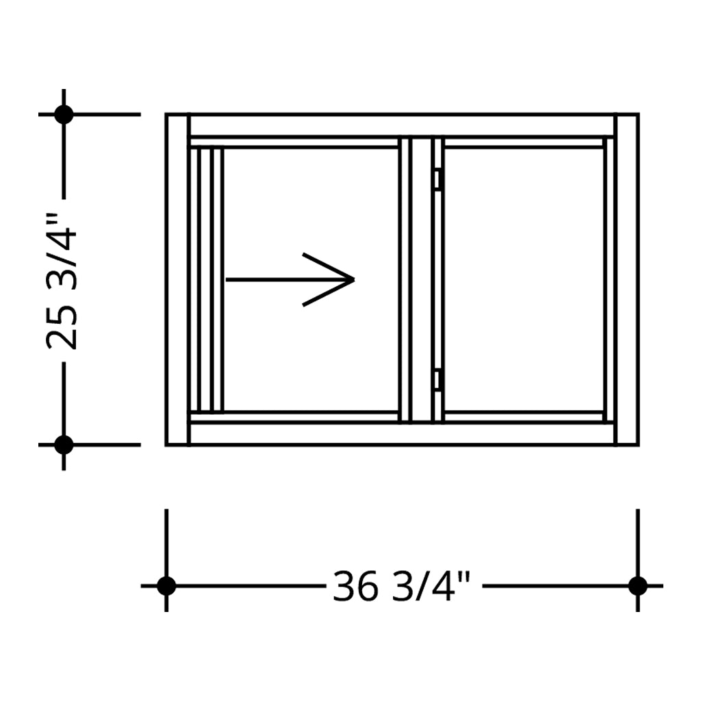 Impact Horizontal Roller Window 36 3/4" X 25 3/4" PRIVACY